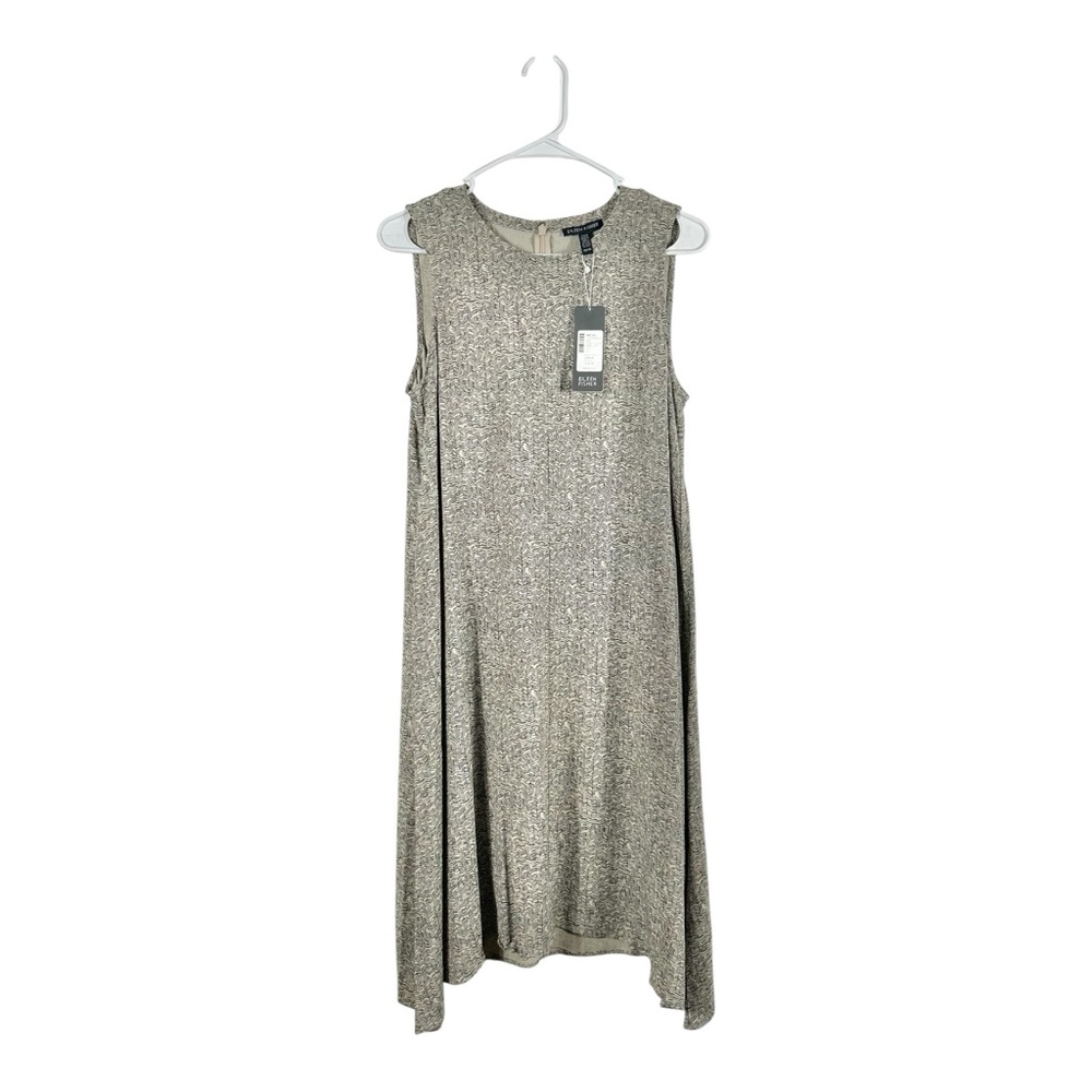 NWT‎ Eileen Fisher Broken Chevron Tencel Rayon Dress Size XS